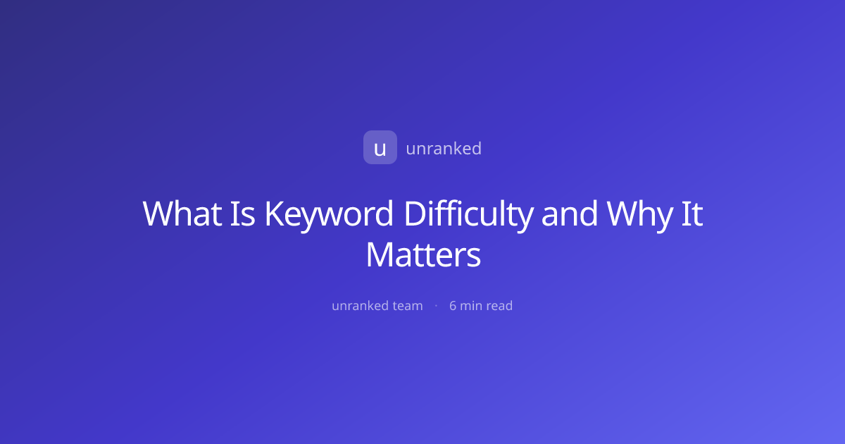 What Is Keyword Difficulty and Why It Matters | unranked